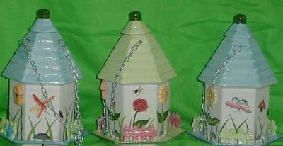 Wholesale garden decoration - flower painted summer garden house ceramic pot 